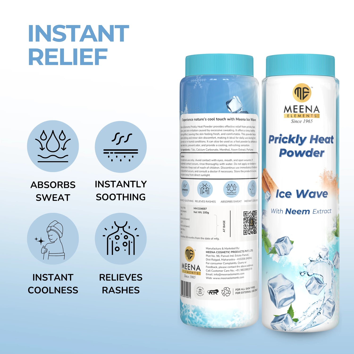 Meena Prickly Heat Powder (Buy 1 Get 1 Free)