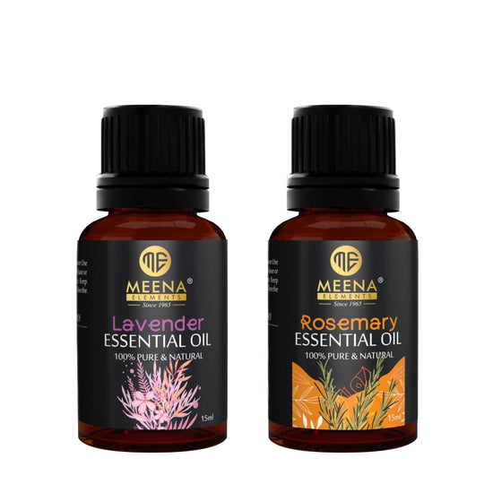 Lavender Oil & Rosemary Essential Oil Pack of 2 - Relaxation and Relieve Stress